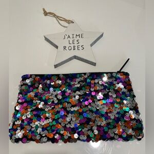 M•A•C Multicolor Sequin Mini Bag with Zipper Closure